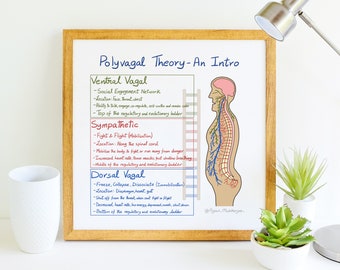 An Introduction to Polyvagal Theory - Instant High-Resolution Download – Therapist Counselor Gift, Anxiety PTSD Healing Printable