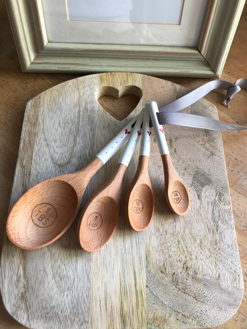 Hand painted wooden measuring spoons Etsy