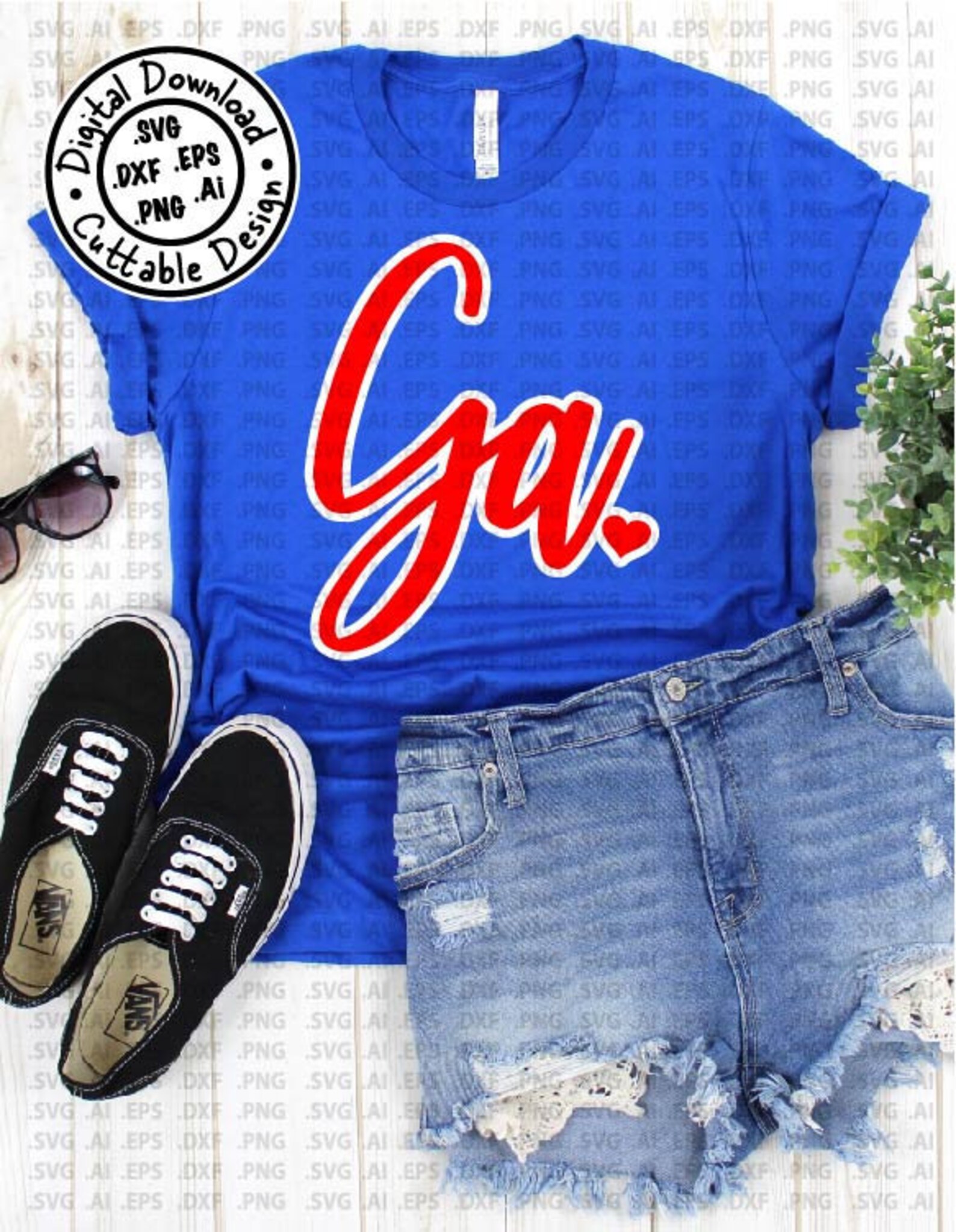 Abbreviation Ga Svg Cut File Vector .svg .ai .eps Etsy