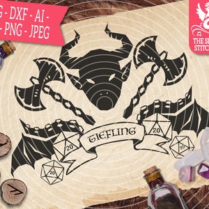 Tiefling Emblem 2 SVG, Dungeons and Dragons Commercial Use, Silhouette SVG, Silhouette Studio Cricut, Eps Dxf DnD svg, D&D svg DM Svg rpg