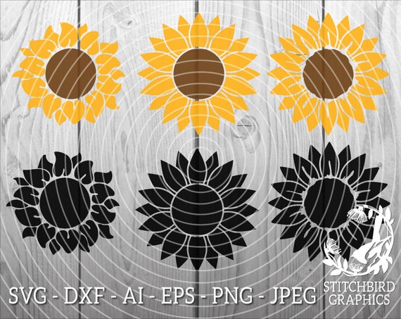 Download Free Sunflowers Bundle Svg Dxf Instant Download Stitchbird Etsy SVG Cut Files