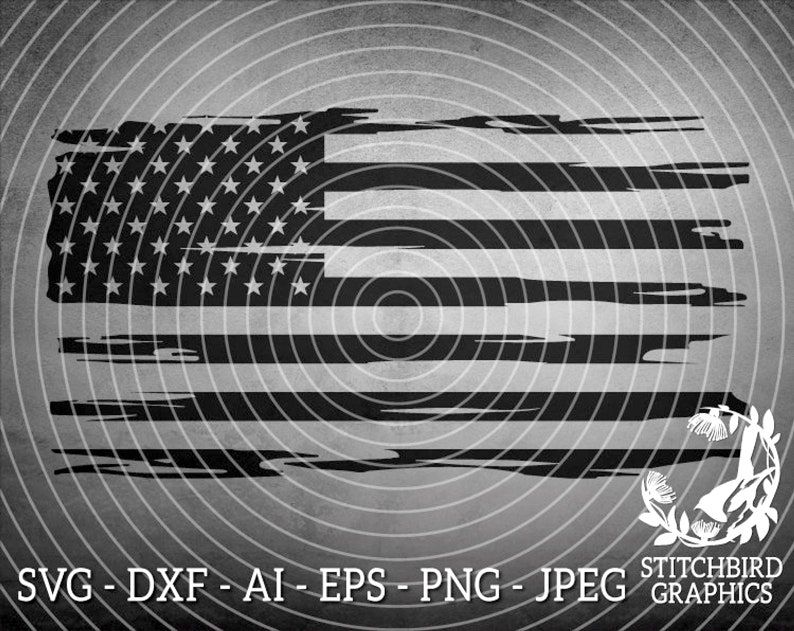 Download Distressed American Flag SVG DXF Instant Download ...