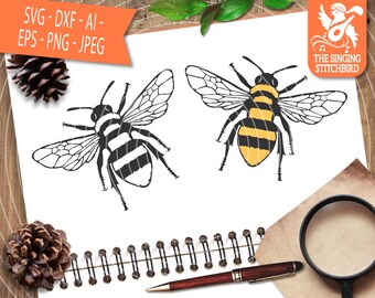 Bumblebee SVG DXF, Instant Download, Stitchbird Graphics Commercial Use, Silhouette Studio Cricut, Insect Svg, Bumblebee Clipart, Bee Svg