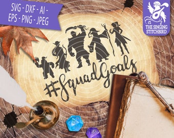 Objetivos del equipo SVG DXF, Juego de roles, Descarga instantánea, Gráficos Stitchbird, Uso comercial, Estudio de silueta, Cricut, DnD svg, D20 Clipart