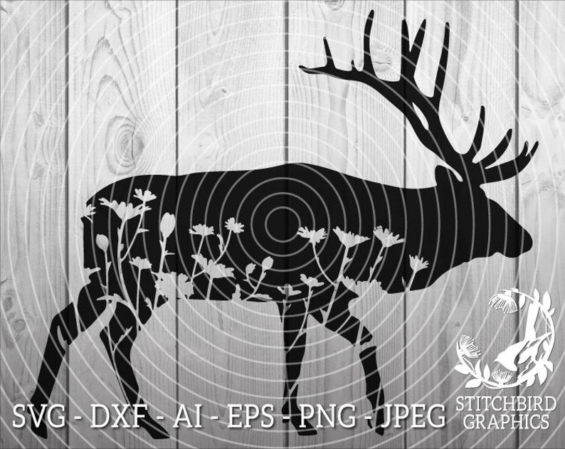Download Floral Meadow Elk Svg Dxf Instant Download Silhouette Studio Cricut Deer Clipart Stitchbird Graphics Commercial Use Silhouette Svg Clip Art Art Collectibles Deshpandefoundationindia Org