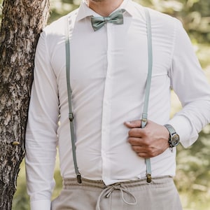 Bretelle da uomo strette salvia