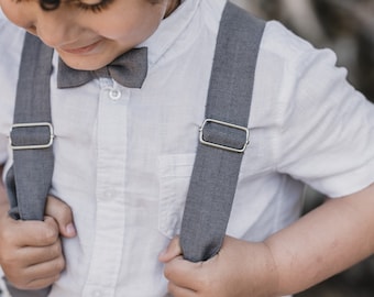 Children's gray linen braces