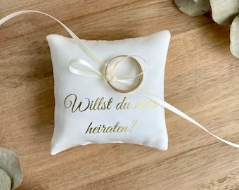 Engagement ring pillow "Will you marry me?"