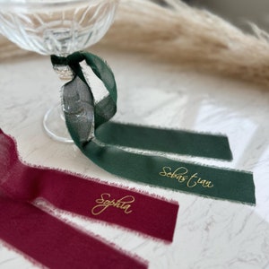 Strik gepersonaliseerd van chiffon | voor de bruiloft | Tafeldecoratie