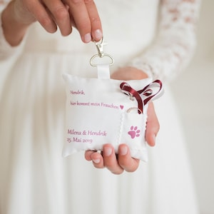 Ring cushion dog ring bearer with carabiner image 1