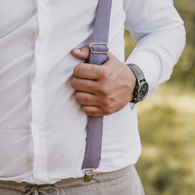 Men's suspenders in berry colors image 2