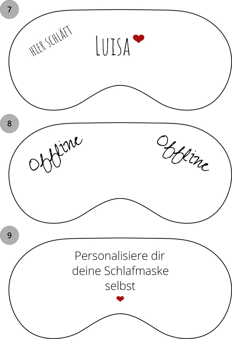 Schlafmaske Leinen personalisiert und handgemacht Bild 10