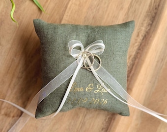 Ringkissen Lucia | olivgrün | aus Leinen