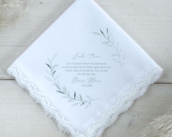 Cloth handkerchief personalized | Boho Edition | Leaf wreath 2