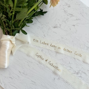 Bridal bouquet ribbon personalized for flowers