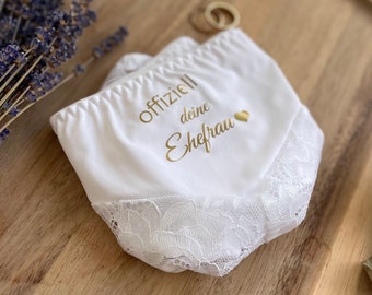 Culotte de mariage « Officiellement votre femme » sous-vêtements