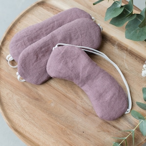 Schlafmaske Leinen mit Lavendel Bild 1