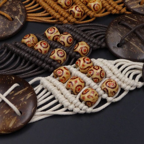 Coconut Shell Bohemian Macrame Belt,festival Belt,braided  display picture 2