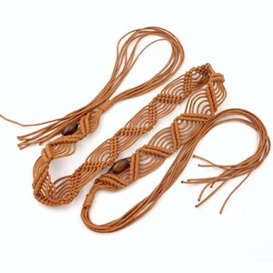 Brown Macrame Belt,Bohemian Festival belt,Braided belt,belly dancing belt,boho belt,Macrame belt with tassel Long women wedding belt new