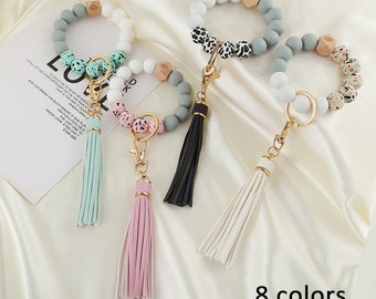 Keychain/ Bracelet / Women's Accessories /Accessories / Lanyard / Beaded Keyring / Women’s Wristlet / Mothers Day/Silicone Bracelet Keychain