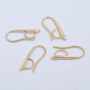 20 pcs Yellow Gold Earrings, 18K Gold Plated Earring Hooks, DIY Earrings, Fish Hook,Wholesale Hook,Gold Earrings Findings,lead nickel free