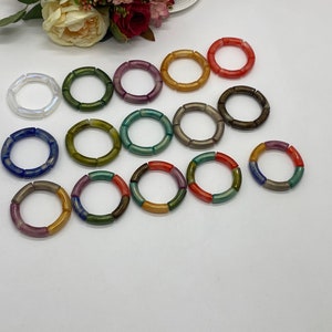 Acrylic Bangle , Acrylic Tube Beads Bangle,Stackable Stretch Bracelet,Personalized Gifts Tube Bracelet,Pool Jewelry,12mm Tube Bracelet