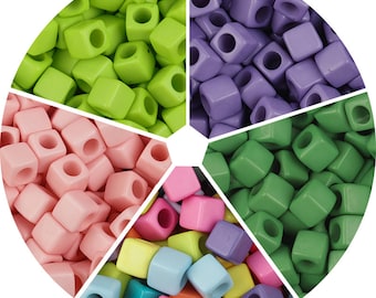 100 pcs 7 mm Square Acrylic Beads,alphabet Bead,Beads add-on for bracelet kits,Colorful acrylic English letter bead,friendship name bracelet