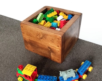 Wooden Storage Box, Rustic Handmade Wood Container, Handcrafted pinewood crate