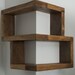 Rustic Reversible Corner Shelf - Floating Shelf - Wooden Shelf - Pinewood Storage Display - Wall Decor -  Handcrafted Furniture