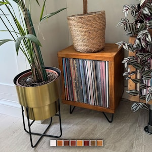 Vinyl Record Storage Cube, Rustic Wooden Bed Side Table, Handcrafted Record Player Stand, Turn Table Station