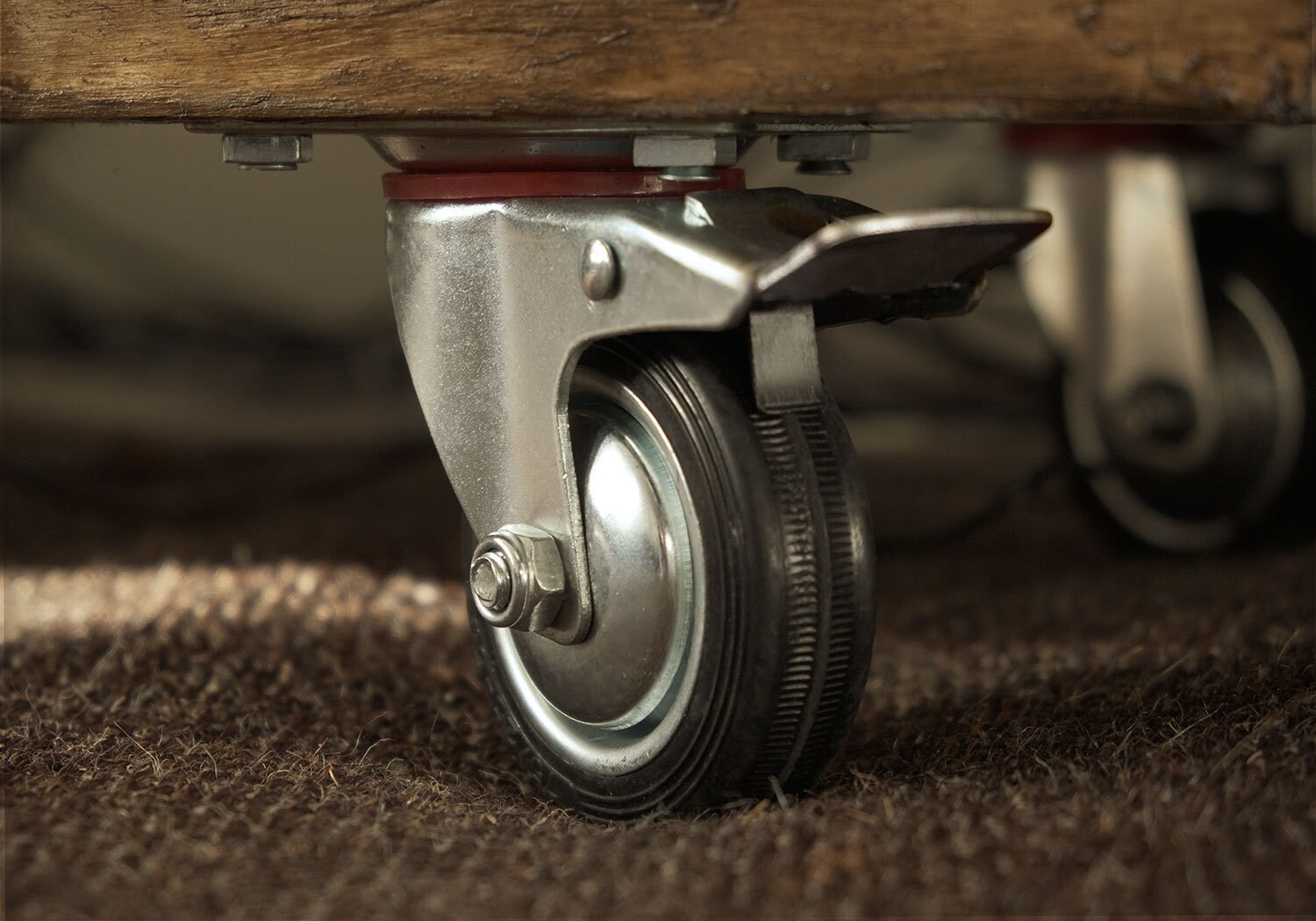 Rustic TV Stand With Castor Wheels Etsy