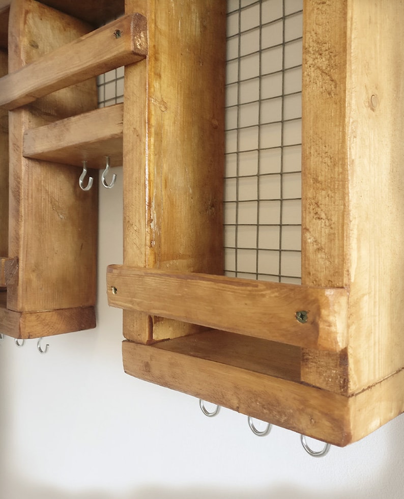 Chunky Industrial Spice Rack kitchen storage handmade gift Rustic Spice Shelf image 5