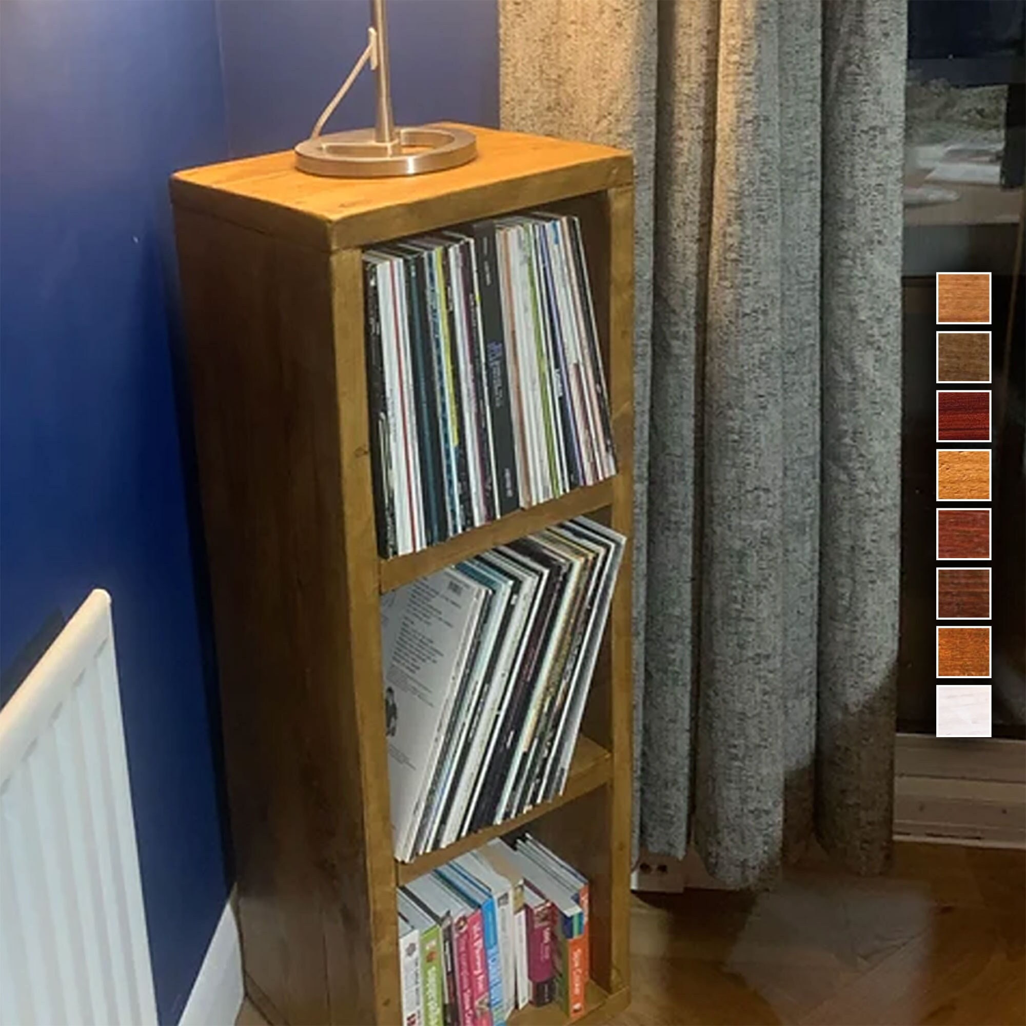 Rolling Vinyl Record Stand Storage Rack 2Tier LP Record Album Book Holder  Shelf