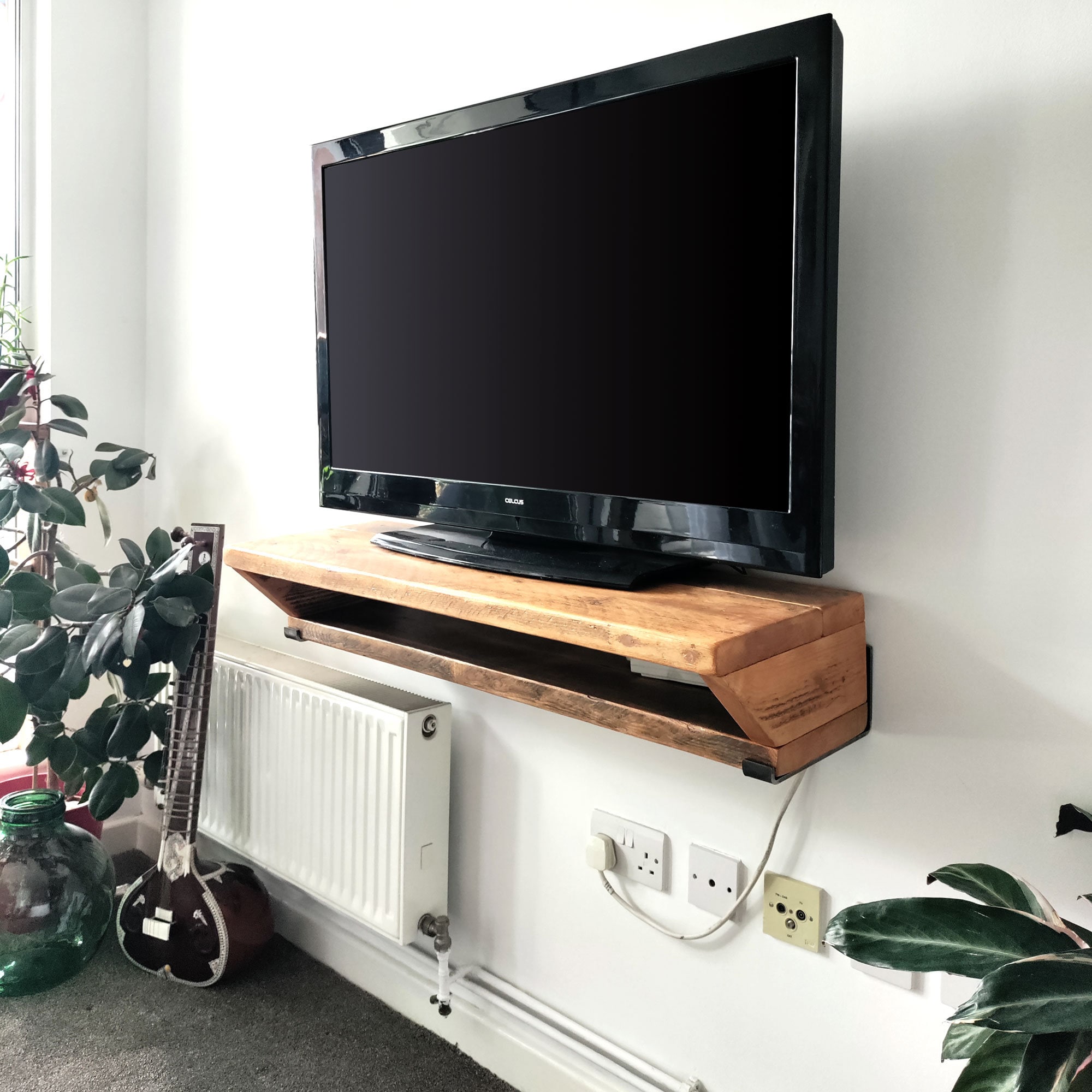 Narrow wall 2024 mounted tv unit