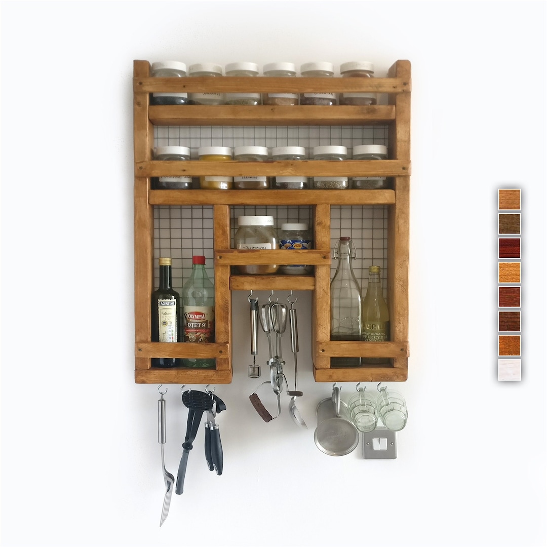 Handmade Rustic Spice Rack: Chunky Industrial Kitchen Storage - Etsy