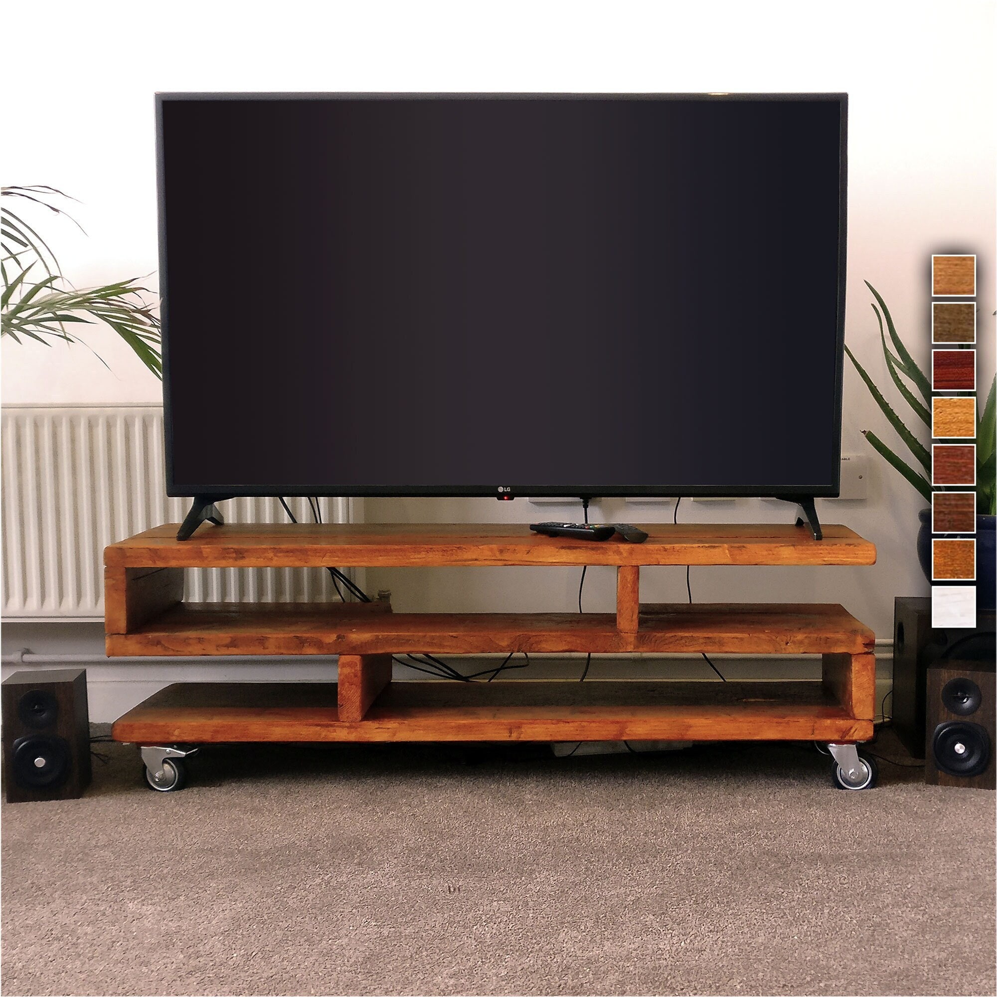 Handmade Rustic Reclaimed Wood TV Stand: Chunky Zig Zag Console - Etsy