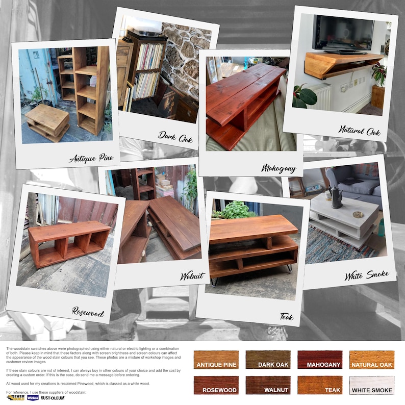 Image showing wood stain colour options