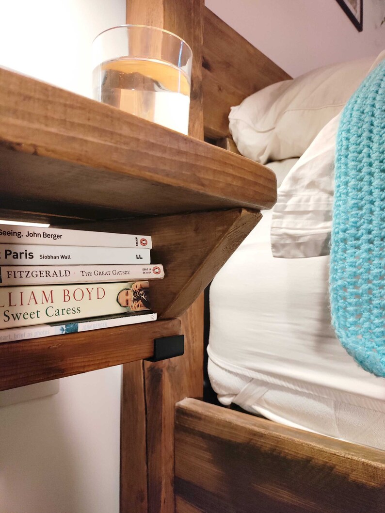 Rustic Floating Bedside Table Floating Console With Brackets Etsy UK