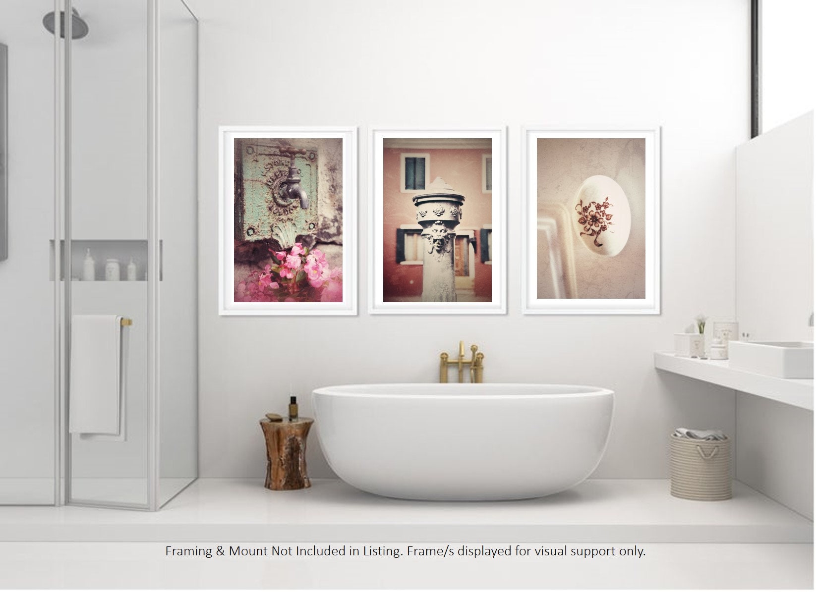 Bathroom Prints Set of 3 Bathroom Art Set Wall Art Faucet Etsy