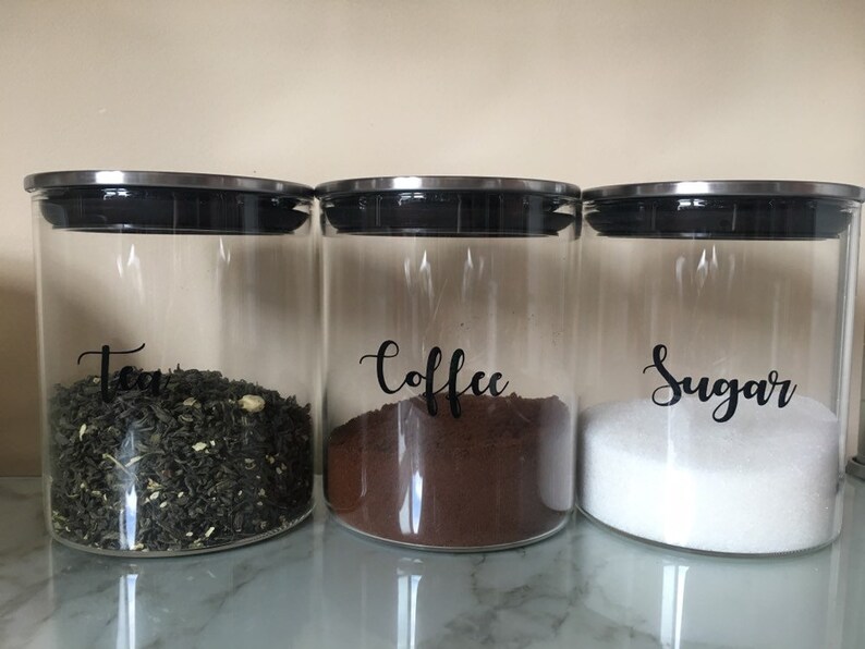 personalised tea coffee sugar jars