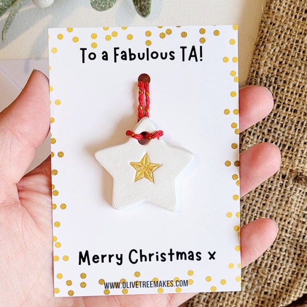 Teaching Assistant Pocket Hug Card, Teaching Staff Gift, Teacher Christmas Thank You, End Of Term Clay Keepsake, TA Keyworker Gift