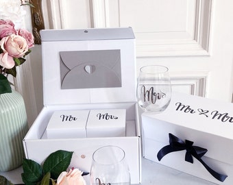 Coffret cadeau de mariage Mr & Mrs | Cadeau de mariage personnalisé | Cadeau d'argent pour les mariés | couples de mariage| Emballage cadeau |