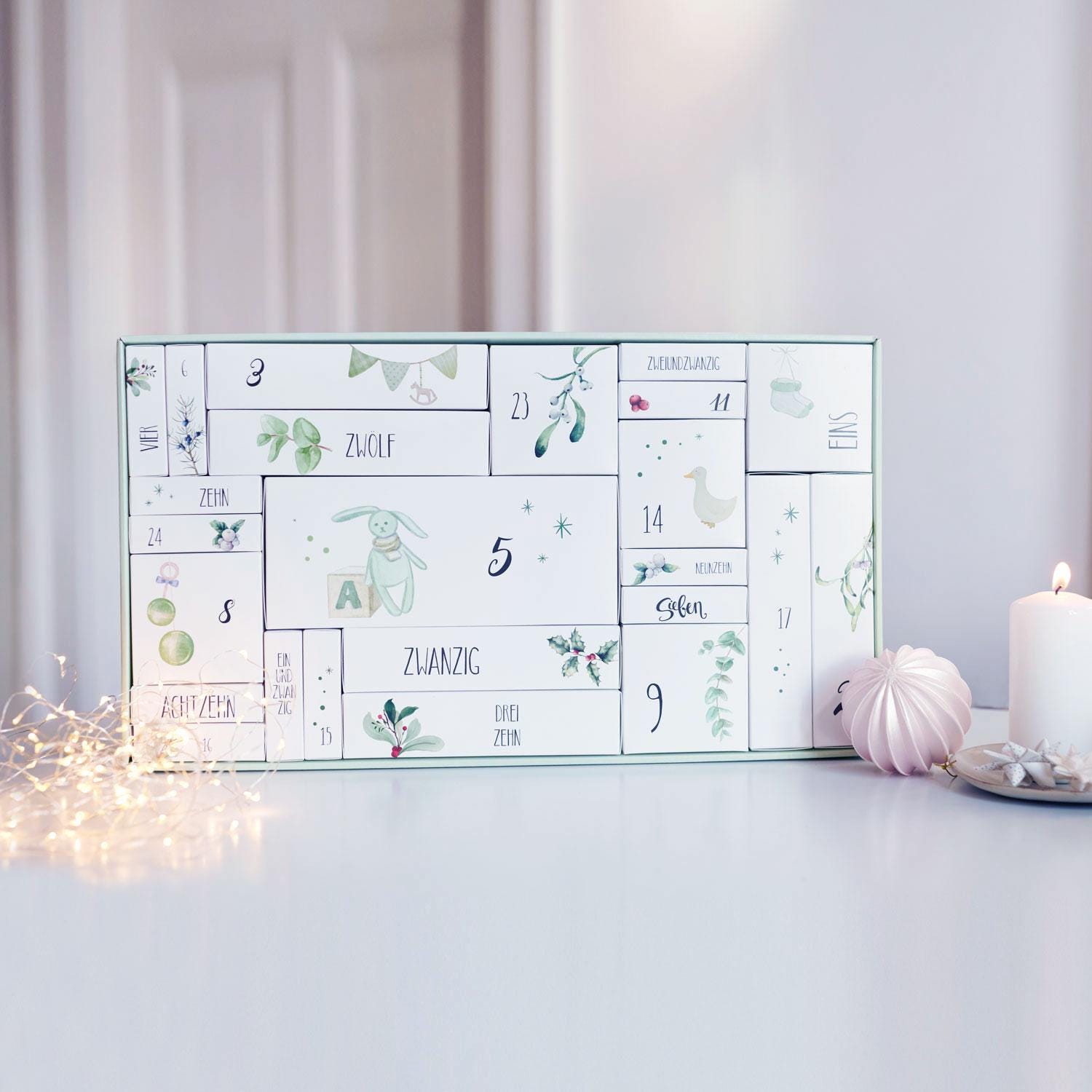MOEMOE BABY Weihnachts-Bauklötze Adventskalender – 1123 Teile, 24 Geschenke, Fördert Kreativität & Motorik
