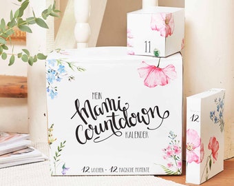 Mommy countdown calendar for the expectant mother | Baby shower gift, maternity leave gift | Gift for pregnant women | With your own photo or text