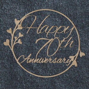 Wedding frame, Birthday deco, Happy 70th Anniversary frame in SVG, Paper or laser cut file, Svg files for cricut and cameo, Digital files