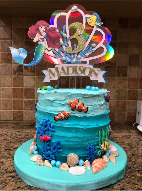 Ariel Cake Topper Little Mermaid Ariel Little Mermaid Cake Etsy