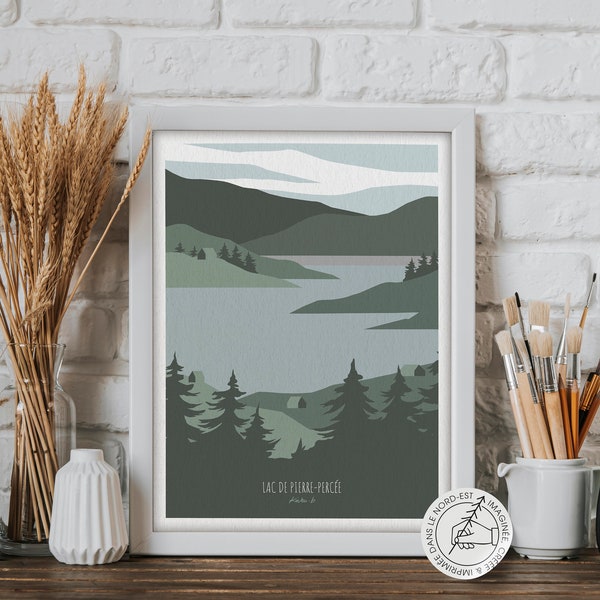 Affiche - Illustration | Lac de Pierre Percée