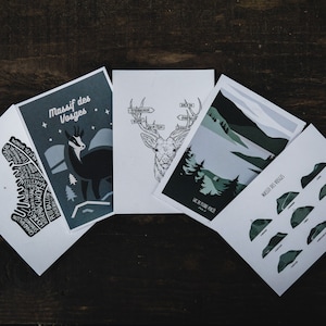 Lot de 5 cartes des Vosges