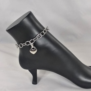 24/7 Heart Pendant Discreet Locking Bracelet or Anklet