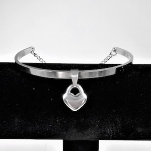 24/7 Discreet Locking Cuff With Heart Pendant